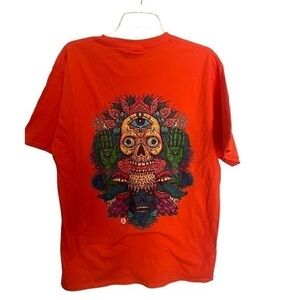 PORT & COMPANY Hamsa hand and skull colorful graphic T-shirt size large